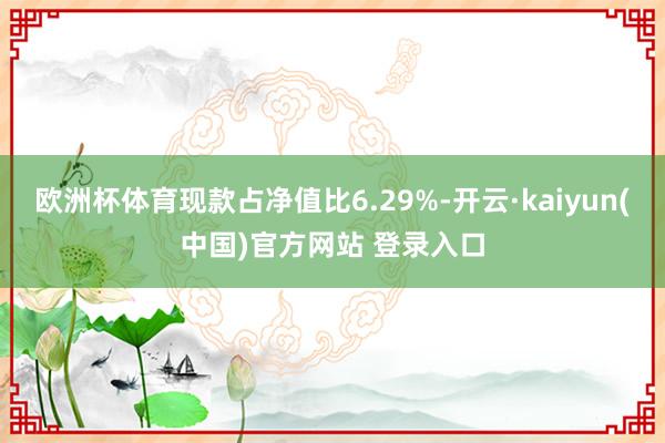 欧洲杯体育现款占净值比6.29%-开云·kaiyun(中国)官方网站 登录入口