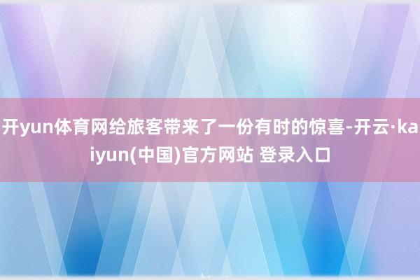 开yun体育网给旅客带来了一份有时的惊喜-开云·kaiyun(中国)官方网站 登录入口