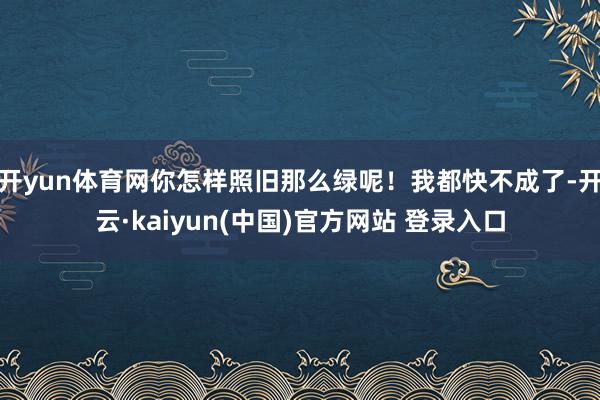 开yun体育网你怎样照旧那么绿呢！我都快不成了-开云·kaiyun(中国)官方网站 登录入口