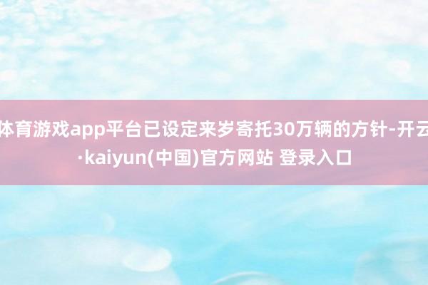 体育游戏app平台已设定来岁寄托30万辆的方针-开云·kaiyun(中国)官方网站 登录入口