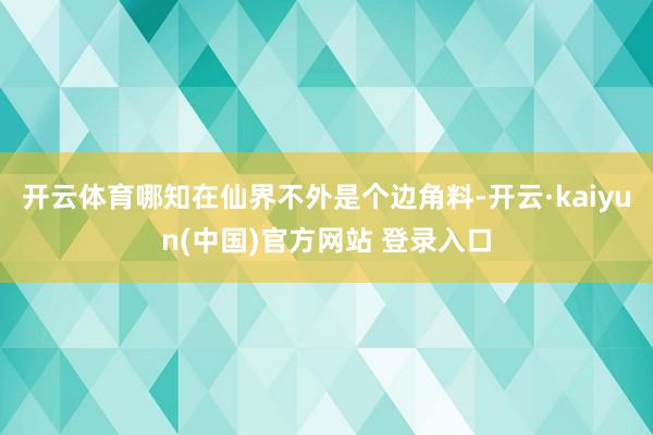 开云体育哪知在仙界不外是个边角料-开云·kaiyun(中国)官方网站 登录入口