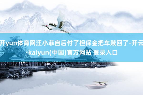 开yun体育网汪小菲自后付了担保金把车赎回了-开云·kaiyun(中国)官方网站 登录入口