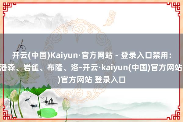开云(中国)Kaiyun·官方网站 - 登录入口禁用：贾克斯、潘森、岩雀、布隆、洛-开云·kaiyun(中国)官方网站 登录入口