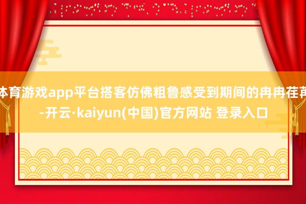 体育游戏app平台搭客仿佛粗鲁感受到期间的冉冉荏苒-开云·kaiyun(中国)官方网站 登录入口