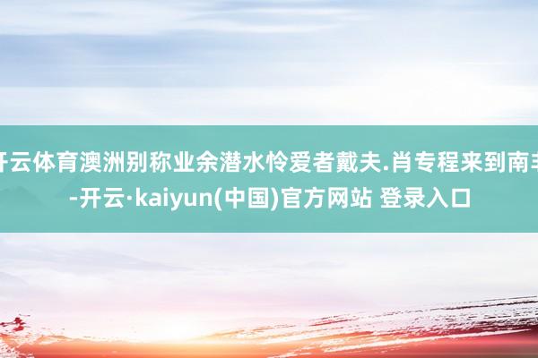 开云体育澳洲别称业余潜水怜爱者戴夫.肖专程来到南非-开云·kaiyun(中国)官方网站 登录入口