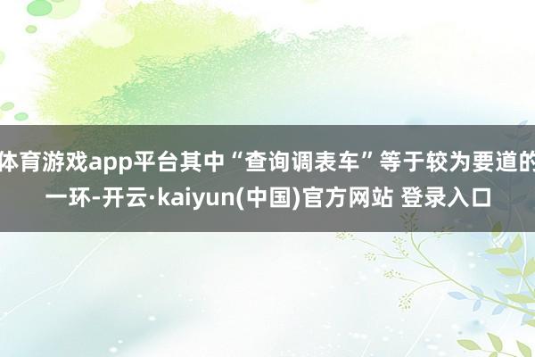 体育游戏app平台其中“查询调表车”等于较为要道的一环-开云·kaiyun(中国)官方网站 登录入口