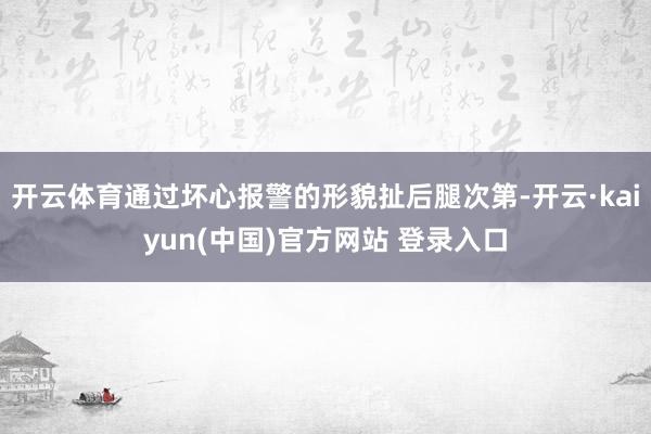 开云体育通过坏心报警的形貌扯后腿次第-开云·kaiyun(中国)官方网站 登录入口