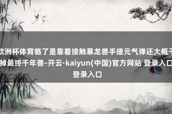 欧洲杯体育临了是靠着接触暴龙兽手搓元气弹还大概干掉最终千年兽-开云·kaiyun(中国)官方网站 登录入口