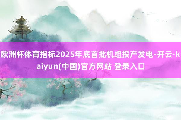 欧洲杯体育指标2025年底首批机组投产发电-开云·kaiyun(中国)官方网站 登录入口