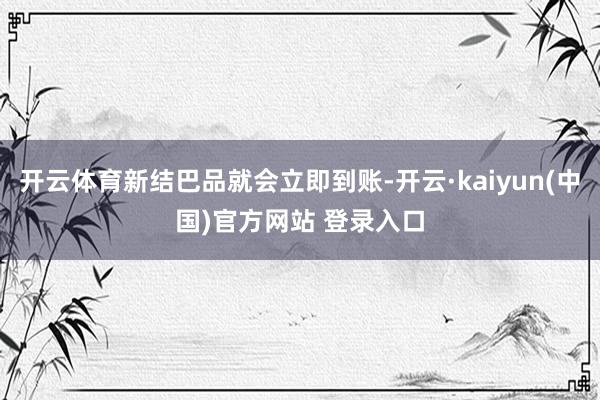 开云体育新结巴品就会立即到账-开云·kaiyun(中国)官方网站 登录入口