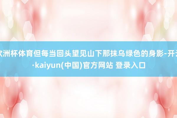 欧洲杯体育但每当回头望见山下那抹乌绿色的身影-开云·kaiyun(中国)官方网站 登录入口