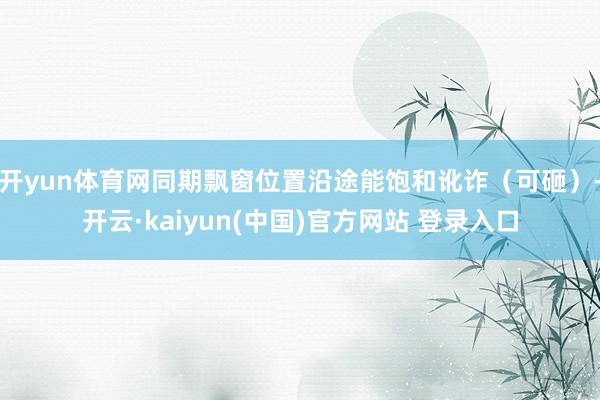 开yun体育网同期飘窗位置沿途能饱和讹诈（可砸）-开云·kaiyun(中国)官方网站 登录入口