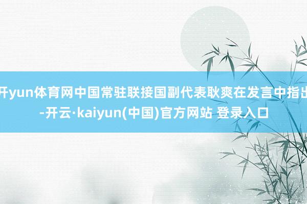 开yun体育网中国常驻联接国副代表耿爽在发言中指出-开云·kaiyun(中国)官方网站 登录入口