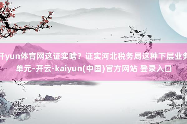 开yun体育网这证实啥？证实河北税务局这种下层业务单元-开云·kaiyun(中国)官方网站 登录入口