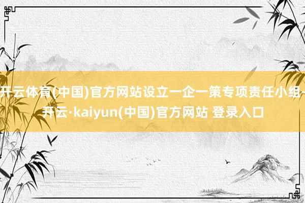 开云体育(中国)官方网站设立一企一策专项责任小组-开云·kaiyun(中国)官方网站 登录入口