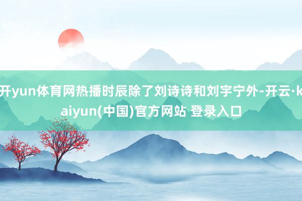 开yun体育网热播时辰除了刘诗诗和刘宇宁外-开云·kaiyun(中国)官方网站 登录入口