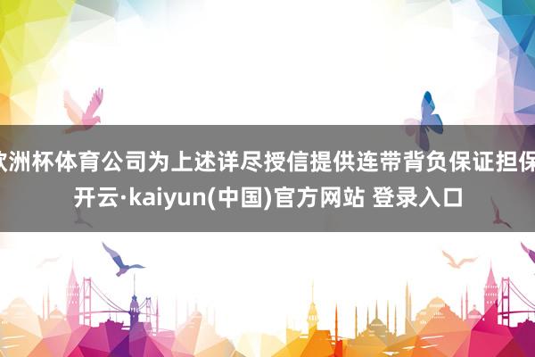 欧洲杯体育公司为上述详尽授信提供连带背负保证担保-开云·kaiyun(中国)官方网站 登录入口