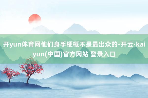 开yun体育网他们身手梗概不是最出众的-开云·kaiyun(中国)官方网站 登录入口