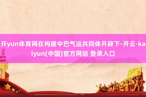 开yun体育网在构建中巴气运共同体开辟下-开云·kaiyun(中国)官方网站 登录入口