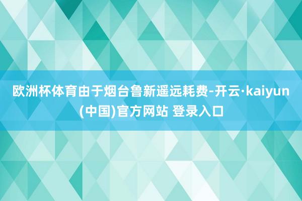 欧洲杯体育由于烟台鲁新遥远耗费-开云·kaiyun(中国)官方网站 登录入口