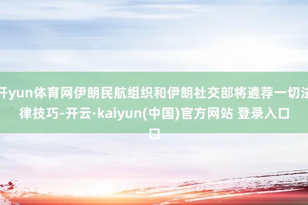 开yun体育网伊朗民航组织和伊朗社交部将遴荐一切法律技巧-开云·kaiyun(中国)官方网站 登录入口