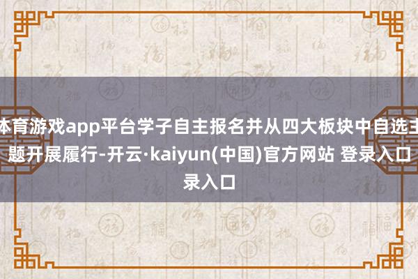 体育游戏app平台学子自主报名并从四大板块中自选主题开展履行-开云·kaiyun(中国)官方网站 登录入口