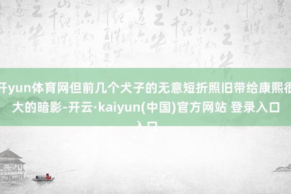 开yun体育网但前几个犬子的无意短折照旧带给康熙很大的暗影-开云·kaiyun(中国)官方网站 登录入口