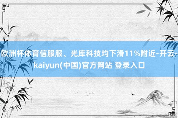 欧洲杯体育信服服、光库科技均下滑11%附近-开云·kaiyun(中国)官方网站 登录入口